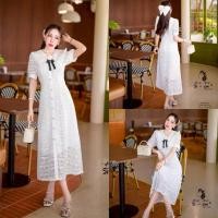 ราคา เดรสยาว เดรสลูกไม้ สีขาว งานยุญ งานบวช งานป้าย si-am (42918964950)