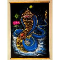 ราคา ภาพวาด/บนผ้ากำมะหยี่ (ผ้าสีดำ) ขนาด 28 x 40 นิ้ว (ไซร์จัมโบ้) ภาพมงคล วาดด้วยสีน้ำสีสะท้อนแสงสวยงามวาดด้วยมืองานแฮนด์เมด (54605369865)
