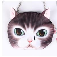 ราคา กระเป๋าผ้าสายโซ่หน้าแมวสีม่วง 3 มิติ 3D ลายเหมือนจริง (1433973300)