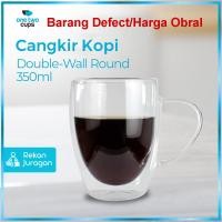 ราคา หนึ่งสองถ้วยแก้วทนความร้อนถ้วยกาแฟแก้วผนังคู่ 350มล - (41352481773)