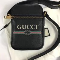 ราคา New Gucci Print Leather Messenger Bag (5702157508)