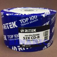 ราคา Ritek CD-R inkjet White Printable 52x 700mb/80min (1​ลัง​ 600​แผ่น)​ (2299470525)