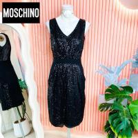 ราคา ไซด์ M แบรนด์ moschino แท้ 100%เดรส งานเกล็ดวิบวับ สีดำสนิท ใส่ออกงาน ทรงเข้ารูป เดรสออกงาน ชุดปาร์ตี้ (24185774997)
