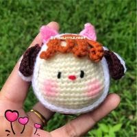 ราคา ตุ๊กตาไหมพรม ตุ๊กตาถักไหมพรม พวงกุญแจไหมพรมน้องวัวแก้มแดง Crochet Handmade (23681483514)