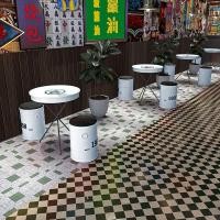 ราคา NEWชุดเก้าอี้สตูลกลมสไตล์อุตสาหกรรมวินเทจ เก่าสำหรับร้านกาแฟ บาร์ ร้านชานม ชุดโต๊ะและเก้าอี้ถังน้ำมันสร้างสรรค์ (45300680180)