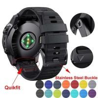 ราคา 26 22มม. QuickFit สายนาฬิกาซิลิโคนสำหรับ Garmin Fenix 8 E 7X 7 7 Pro quaitx 6X 6 5plus 3hr approach S70 S62 epix Gen 2สายรัดข้อมือ (29368162878)