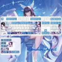 ราคา Genshin Impact Keycaps โปรไฟล์เชอร์รี่ PBT 120 คีย์ Wooting Aula F75 Dye Sublimation Mechanical Keycap อะนิเมะ Keycaps Colombina Hyposelenia Keycaps (48355350699)