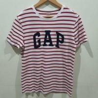 ราคา เสื้อยืดคอกลมลายขวางขาวแดงสกรีน Gap แบรนด์ gap Size S อก36ยาว25(เสื้อมือสอง) (24767688251)