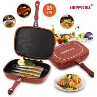 ราคา Getzhop กระทะสองด้าน Happy call เคลือบผงเพชร ขนาดจัมโบ้กริล 28 ซม. (สีแดง) (1389633506)