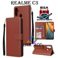 ราคา CASE FLIP REALME C3 LEATHER CASE PREMIUM-FLIP WALLET CASE LEATHER FOR REALME C3 - HP WALLET CASE (49106265205)