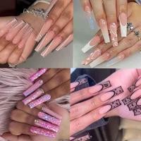ราคา เล็บปลอมยาวแถมกาว เล็บปลอมสำเร็จรูป เล็บปลอม 24 ชิ้น (18690885762)