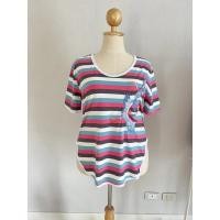 ราคา เสื้อยืดลายทางปักลายนก ผ้าดี ใส่สบาย มีหลายสี (19377062558)