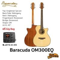 ราคา Baracuda OM300EQ Electric-Acoustic Guitar กีต้าร์โปร่งไฟฟ้า บาราคูด้า ทรง OM 40" (8578455354)