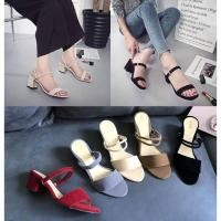 ราคา รองเท้าเสริมส้น รองเท้าแตะ รัดส้น ใส่ได้2แบบสีครีมเบอร์38 (1009371918)