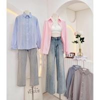 ราคา เชิ้ตแขนยาวผูกโบว์แขน (43474095095)