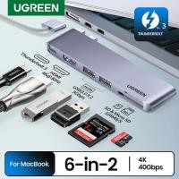 ราคา UGREEN ประเภท C Multiport USB HUB 6-in-2 Multiport อะแดปเตอร์ USB 3.0 HDMI PD SD/TF Card Reader สําหรับ Macbook (54053499102)