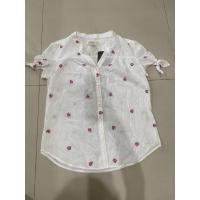 ราคา CC-OO (ของแท้ 100%) เสื้อเชิ้ตลำลองแขนสั้นสีขาว ปักลายดอกไม้ (7487055803)