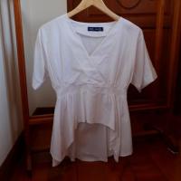 ราคา เสื้อ ZARA สีขาว คอปาด ชายหน้าสั้นหลังยาว (7033193072)