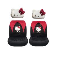 ราคา (set 4ชิ้น) หุ้มเบาะรถยนต์ +หุ้มหัว ลายคิตตี้ดำ#Kitty Party (ดำตัดแดงเลือดหมู)ลิขสิทธิ์แท้ (3800498597)