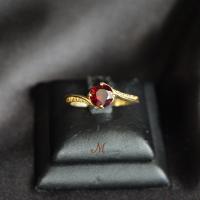 ราคา Meena Gems แหวนพลอยโกเมนแท้ สีแดงเข้ม พลอยดิบ ตัวเรือนเงินแท้925ชุบทอง แหวนพลอยเสริมดวง พลอยประจำวัน (15490501315)