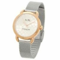 ราคา ใหม่พร้อมกล่องและป้ายราคาแท้COACH นาฬิกาสตรีหน้าปัดสีขาวไข่มุกพร้อมโลโก้COACH ขอบรอบหน้าปัดสีโรสโกล์ด สายสแตนเลสปรับได้ (1792319573)