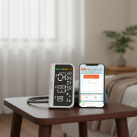 ราคา เครื่องวัดความดันโลหิตสําหรับแขนบน, เชื่อมต่อบลูทูธ, ชาร์จด้วย USB, หน้าจอขนาดใหญ่, ตรวจสอบอัตราการเต้นของหัวใจและชีพจร (47403149350)