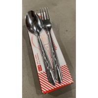 ราคา Rocket ช้อมส้อมสแตนเลส ตราจรวด กล่องโหล หนา 0.7 มม. (3708556680)
