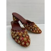 ราคา [พร้อมส่ง] รองเท้าอินเดียลายปัก รองเท้าส้นสูง Indian Jutti with HEELS (22281590683)