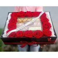 ราคา กล่องดอกไม้กำมะหยี่ กลิ่นหอม พร้อมเฟอร์เรโร่ (ขนาดใหญ่) ให้โอกาสพิเศษ (26173505315)