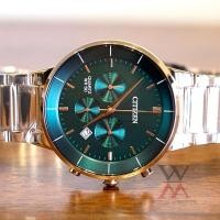 ราคา นาฬิกา CITIZEN รุ่น AN8223-54X Cal.0520 Quartz WR50 (เรือนโรสโกล-หน้าเขียว) (24985467189)