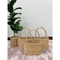 ราคา ตะกร้าหวายมีหูหิ้วทรงรี หูยาวแข็ง กระเป๋าหวายมีหูหิ้วทรงรี ตะกร้าสาน กระเป๋าหวายสาน ++ พร้อมส่ง ++ (17407112088)