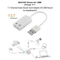 ราคา 7.1 Channel Audio Sound Card Adapter 3D / USBการ์ดเสียงเสมือนจริง 7.1 3D ภายนอก USB อะแดปเตอร์ 3.5mm สำหรับNoteBook/PC (11921999747)