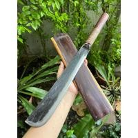 ราคา มาเชเต้ Machete ด้ามบ้อง มีดเดินป่า Camp มีดควาญ มีดเหน็บ ใบ 12.5” รางรถไฟ ตีร้อนชุบแข็ง ด้าม fulltangอุดไม้พยูง ฝักพยูง (24963100999)