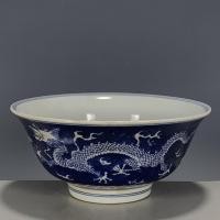 ราคา 8-14-20คอลเลกชันสินค้าเครื่องลายครามโบราณเก่าและสินค้าเก่าคอมเครื่องลายครามโบราณ คอลเลกชันสินค้าเก่าผลิตในต้าชิ่งคังซีชามลายมังกรขาวสีฟ้าสินค้าทุ (53054168542)