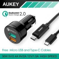 ราคา Aukey CC-Y5, 30w Car Charger Qualcomm Quick Charge 2.0 Dual Port (28165845290)