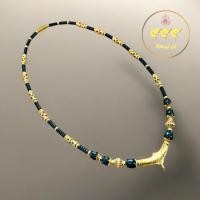 ราคา สร้อยกะลาคล้องพระ"บัวไม้งิ้วดำ"ข้อทองไมครอนลงยา เม็ดทองเลเซอร์24K(PVD)ความยาวเลือกได้ (43927995881)