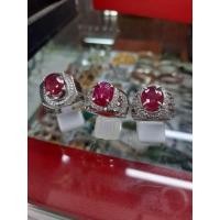ราคา แหวนเงินแท้ ทับทิมพม่า ประดับพลอยขาว (26423208867)