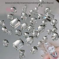 ราคา <&X< 10 ชิ้น Clear Pointed ด้านล่าง Super Shiny Naked แก้วคริสตัลหินเล็บ Rhinestone 3D DIY ตกแต่งเล็บ Accessorie ใหม่ (54505107647)