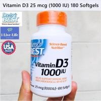 ราคา วิตามินดี 3 Vitamin D3, 25 mcg (1000 IU) 180 Softgels - Doctor's Best (6232325391)