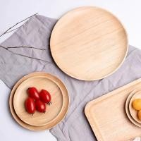ราคา THAILUCKY จานไม้ยางพารา ถาดไม้กลม ใส่พิซซ่า แบบกลม ถาดใส่ของ พร็อพ​ถ่ายรูป​ (18937139089)