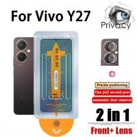 ราคา 2 in 1 ฟิล์ม ฟิล์มกระจก เต็มจอ สำหรับ Vivo Y27 Anti-Spy Vivo Y03t Y27s Y17s Y04 Y29 Y19s Y18 กระจกกันรอยหน้าจอ ซอง าเป้องกันหน้าจอหัวขึ้น (55103272861)