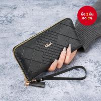 ราคา กระเป๋าเงินยาวหนัง PU สไตล์เกาหลีสำหรับผู้หญิง พร้อมสายรัดข้อมือ กระเป๋าใส่โทรศัพท์ซิป สีเทา (43611727347)