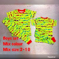 ราคา Borong 5 pasang ชุดนอนนินจาเต่า ขนาด 2-10 (17397586276)