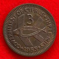 ราคา เหรียญไซปรัส Cyprus 3 mils ปี 1955 เหรียญต่างประเทศ (25971251651)