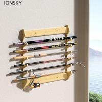 ราคา อิออนสกี้ ชั้นเก็บของคันเบ็ด, ไม้ไผ่ประหยัดพื้นที่คันเบ็ดชั้นวางจอแสดงผล, ปฏิบัติความจุขนาดใหญ่ติดผนังผู้ถือคันเบ็ดอุปกรณ์ตกปลา (56105778551)