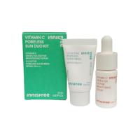 ราคา Innisfree Vitamin C Poreless Sunscreen Duo Kit (Green Tea Enzyme Brightening serum 7ml, UV Active Sunscreen 10ml) (25728553996)