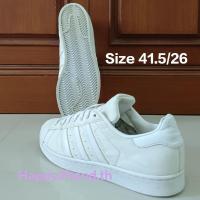 ราคา รองเท้ามือ2 Adidas Superstar สีขาวล้วนSize ป้าย 41.5/26 cm. ตรงไซส์ดีไซน์สวย คลาสสิกซอฟเดิมนุ่มกระชับเท้า พื้นเต็ม (24911246201)