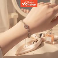ราคา กําไลข้อมือเพทายลายดอกไม้วาเลนติโน่สี่กลีบ - เครื่องประดับข้อมือที่ปรับขนาดได้ สง่างาม สําหรับผู้หญิง เหมาะกับทุกโอกาส (46950632340)
