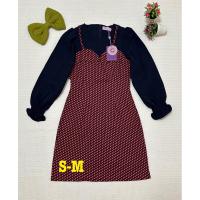 ราคา Saleเดรส ทูโทนเอี๊ยมสีกรมลายดอกแดงแขนยาวกรม(ป้ายห้อยCharinstudio) (26015939363)