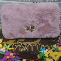 ราคา กระเป๋าสะพายข้างMiuMiuมิวมิวงานขนนุ่มสีชมพูม่วงมือสอง (20281503918)